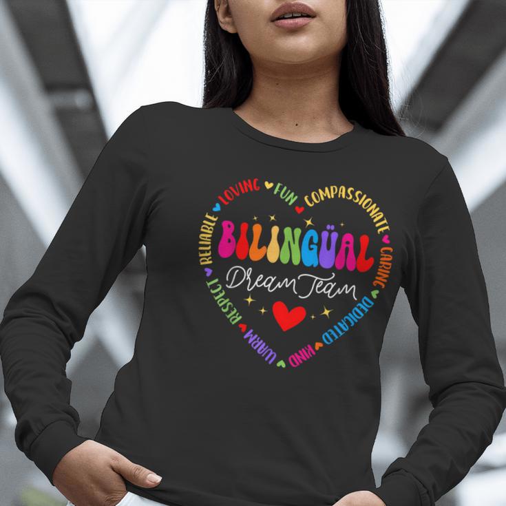 Bilingues Dream Team Dual Language Bilingual Crew Teacher Women Long Sleeve T-Shirt, funny gift Bilingues Dream Team Dual Language Bilingual Crew Teacher Women Long Sleeve T-Shirt, funny gift
