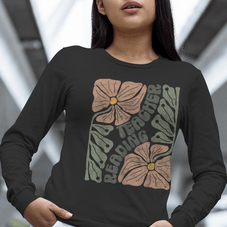 Boho Floral Reading Teacher Retro Reading Specialist Wildfl Women Long Sleeve T-Shirt, funny gift Boho Floral Reading Teacher Retro Reading Specialist Wildfl Women Long Sleeve T-Shirt, funny gift