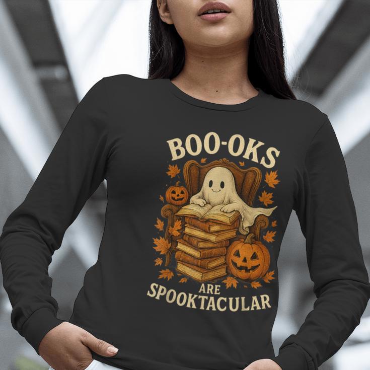 Books Are Spooktacular Ghost Book Reading Halloween Teachers Women Long Sleeve T-Shirt, funny gift Books Are Spooktacular Ghost Book Reading Halloween Teachers Women Long Sleeve T-Shirt, funny gift