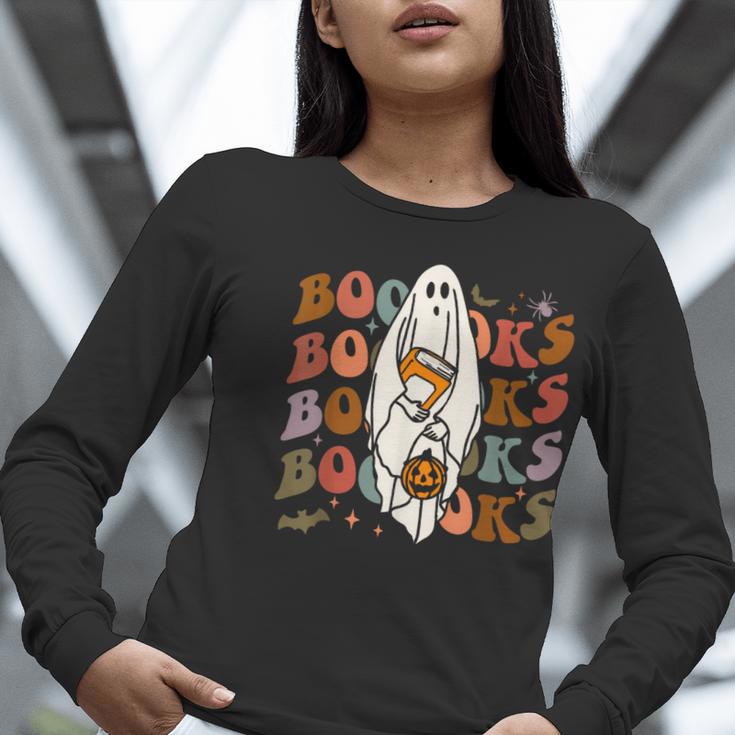 Booooks Ghost Halloween Groovy Vintage Teacher Book Reading Women Long Sleeve T-Shirt, Groovy Teacher Shirts, funny gift Booooks Ghost Halloween Groovy Vintage Teacher Book Reading Women Long Sleeve T-Shirt, Groovy Teacher Shirts, funny gift