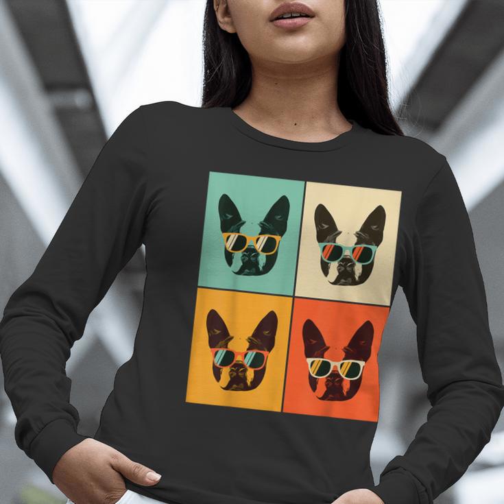Bostie Dog Lover Boston Terrier With Sunglasses For Men Women Girls Kids Women Long Sleeve T-Shirt, funny gift
