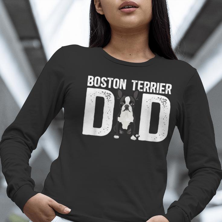 Boston Terrier Dad Of A Bostie Dad Bostie Father Women Long Sleeve T-Shirt, Boston Terrier Dad Shirts, funny gift