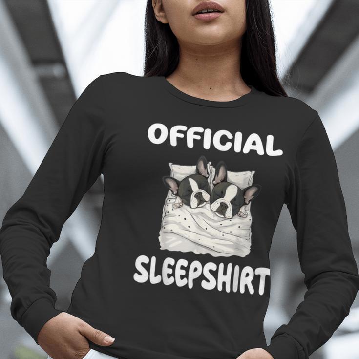 Boston Terrier Dog Official Sleepshirt Pajamas Nightgown For Men Women Girls Kids Women Long Sleeve T-Shirt, funny gift
