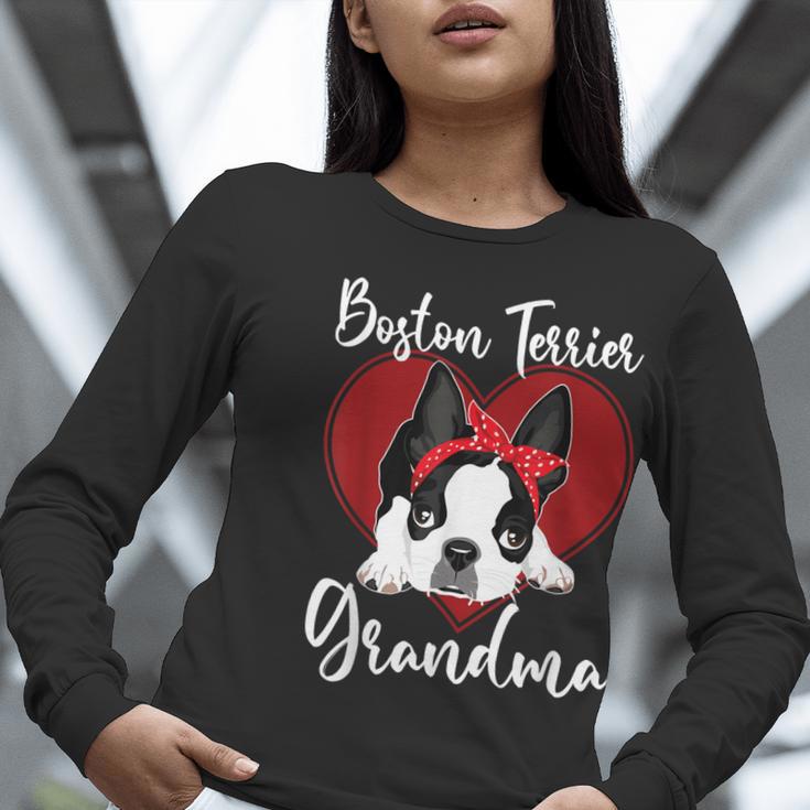 Boston Terrier Grandma Dog Owner Boston Terrier For Men Women Women Long Sleeve T-Shirt, funny gift