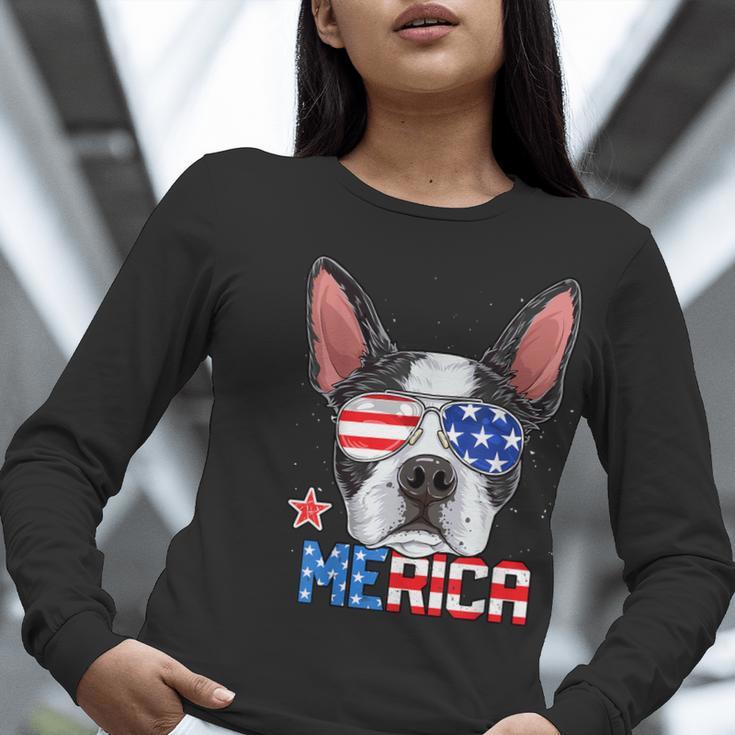 Boston Terrier Merica 4th Of July T Shirt Men Boys Dog Puppy Women Long Sleeve T-Shirt, Boston Terrier 4th Of July Shirts, funny gift