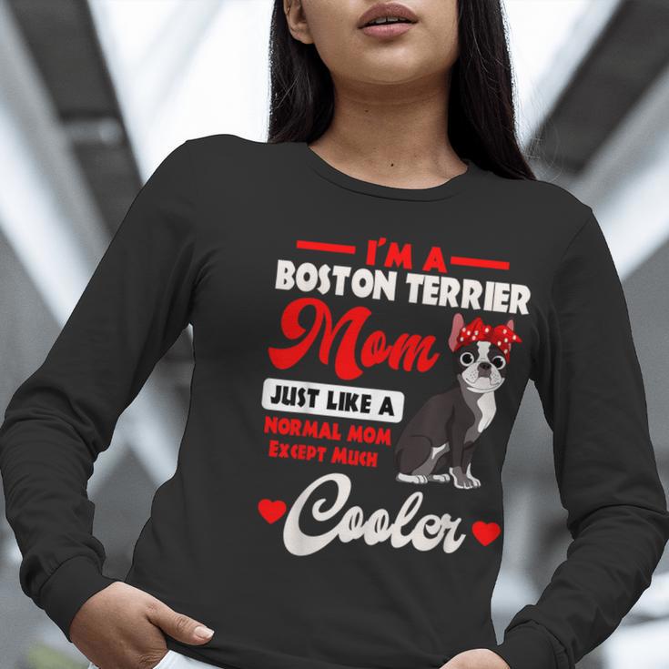 Boston Terrier Mom American Gentleman Dog Mother's Day Women Long Sleeve T-Shirt, Boston Terrier Mom Shirts, American Boston Terrier Shirts, funny gift