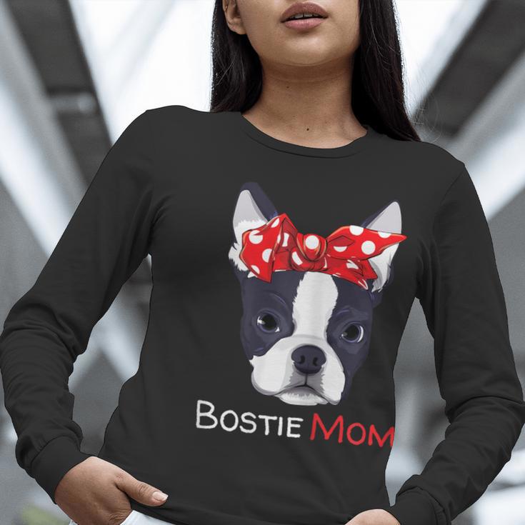 Boston Terrier Mom Bostie Women Girls Women Long Sleeve T-Shirt, Boston Terrier Mom Shirts, funny gift