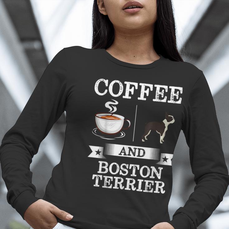 Boston Terrier Shirt Coffee And Boston Terrier Cute Dog For Men Women Girls Kids Women Long Sleeve T-Shirt, funny gift