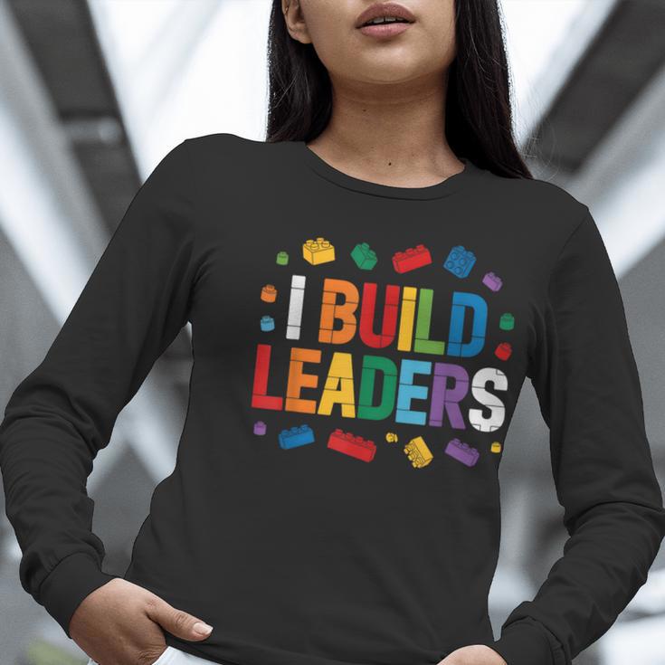 I Build Leaders Bricks Building Blocks Teacher Brick Builder Women Long Sleeve T-Shirt, funny gift I Build Leaders Bricks Building Blocks Teacher Brick Builder Women Long Sleeve T-Shirt, funny gift