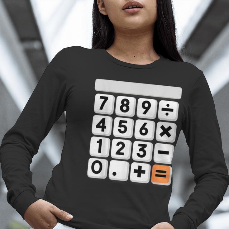 Calculator Easy Halloween Costume For Math Teacher Women Long Sleeve T-Shirt, funny gift