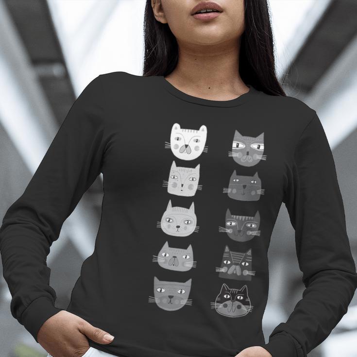 Cat Themed Artist Value Scale Educational Art Teacher Women Long Sleeve T-Shirt, funny gift Cat Themed Artist Value Scale Educational Art Teacher Women Long Sleeve T-Shirt, funny gift