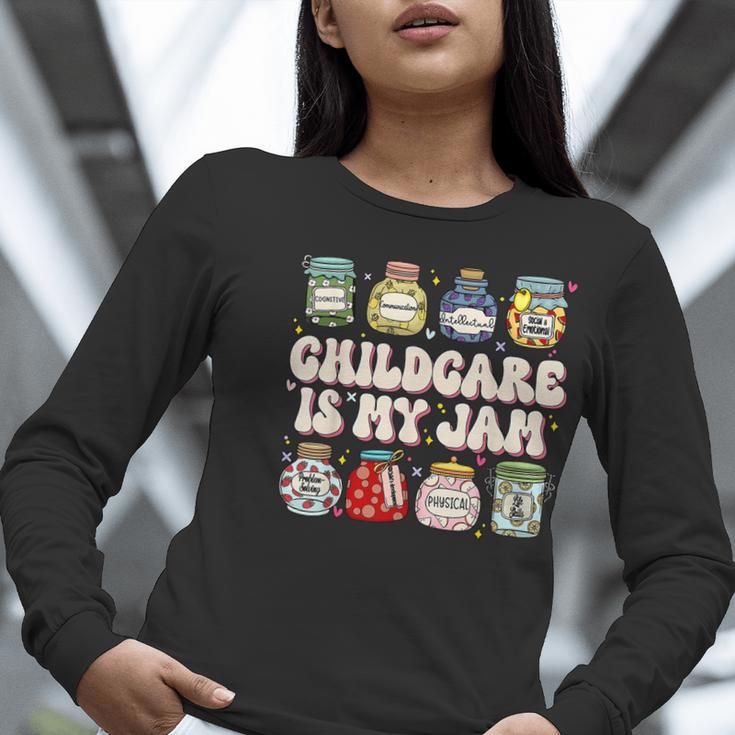 Childcare Is My Jam Child Care Teacher School Psychologist Women Long Sleeve T-Shirt, funny gift