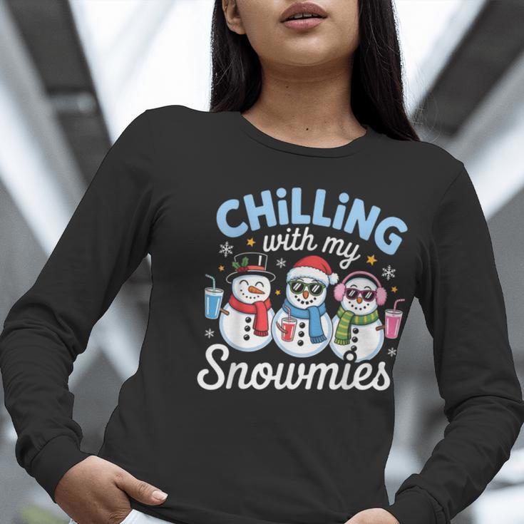 Chillin With My Snowmie Women Christmas Snowman Teacher Snow Women Long Sleeve T-Shirt, funny gift Chillin With My Snowmie Women Christmas Snowman Teacher Snow Women Long Sleeve T-Shirt, funny gift