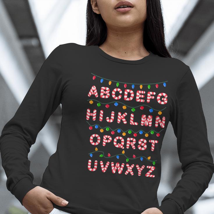 Christmas Alphabet Candy Cane Teachers Students Candy Cane For Men Women Kids Women Long Sleeve T-Shirt, funny gift Christmas Alphabet Candy Cane Teachers Students Candy Cane For Men Women Kids Women Long Sleeve T-Shirt, funny gift