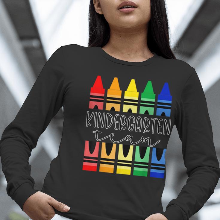 Colorful Crayon Kindergarten Team Tee For Teachers Students Men Women Kids Women Long Sleeve T-Shirt, funny gift Colorful Crayon Kindergarten Team Tee For Teachers Students Men Women Kids Women Long Sleeve T-Shirt, funny gift