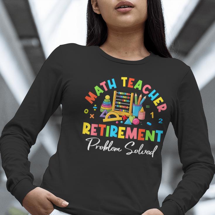 Colorful Math Teacher Retirement Solve The Problem Retired Women Long Sleeve T-Shirt, funny gift Colorful Math Teacher Retirement Solve The Problem Retired Women Long Sleeve T-Shirt, funny gift