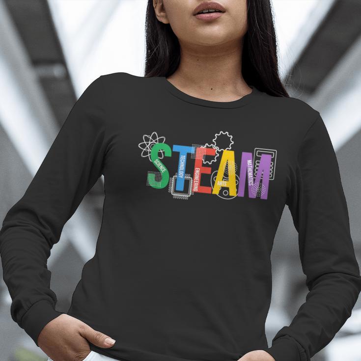 Colorful Steam Letters For Steam Program Teacher And Student Women Long Sleeve T-Shirt, funny gift Colorful Steam Letters For Steam Program Teacher And Student Women Long Sleeve T-Shirt, funny gift
