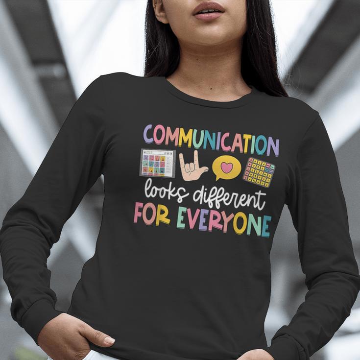 Communication Looks Different Tee Shirt Kids -Adults Teacher Animal Print Small Short Sleeve Classic Fit Crew Neck Polyester 100 Women Long Sleeve T-Shirt, funny gift