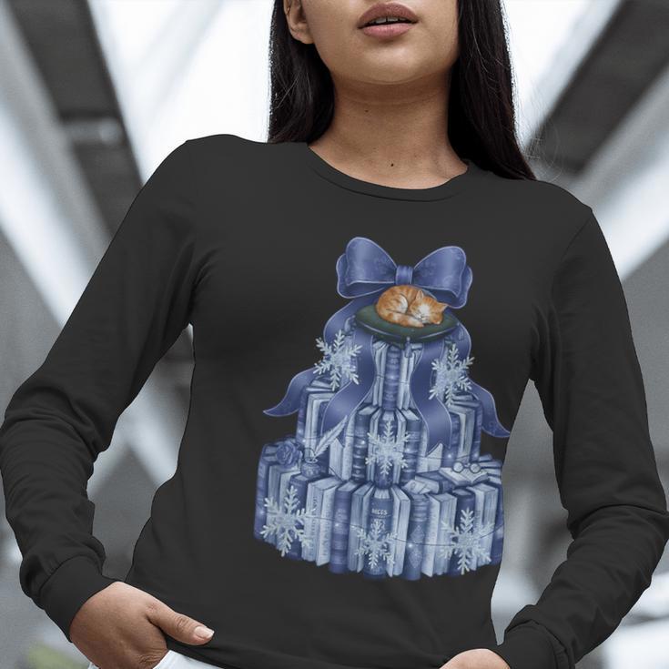 Coquette Bow Book Tree Merry Christmas Xmas Teacher Holiday Women Long Sleeve T-Shirt, funny gift Coquette Bow Book Tree Merry Christmas Xmas Teacher Holiday Women Long Sleeve T-Shirt, funny gift