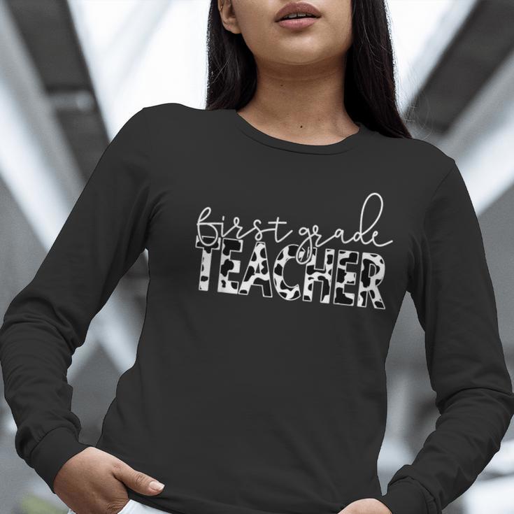 Cow Print For Elementary School First Grade Teachers Women Long Sleeve T-Shirt, First Grade Teacher Shirts, funny gift Cow Print For Elementary School First Grade Teachers Women Long Sleeve T-Shirt, First Grade Teacher Shirts, funny gift