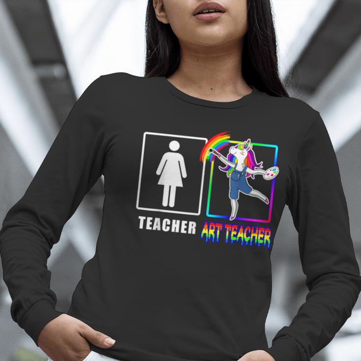Cute Art Teacher Magical Dabbing Unicorn Artist Women Long Sleeve T-Shirt, funny gift Cute Art Teacher Magical Dabbing Unicorn Artist Women Long Sleeve T-Shirt, funny gift