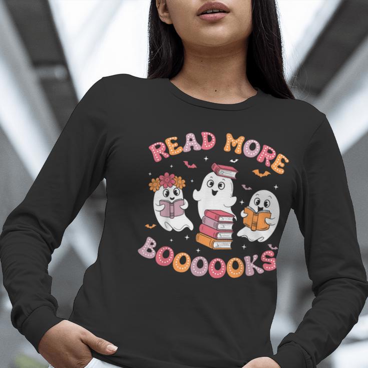 Cute Ghost Book Read More Books Teachers Halloween Women Long Sleeve T-Shirt, funny gift