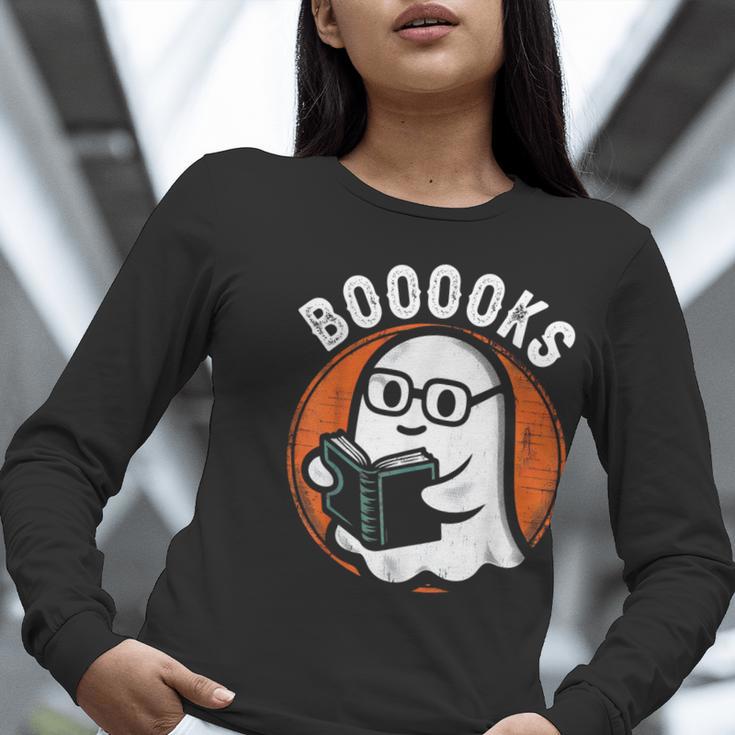 Cute Ghost Book Reading Books Lover Retro Halloween Teacher Women Long Sleeve T-Shirt, funny gift Cute Ghost Book Reading Books Lover Retro Halloween Teacher Women Long Sleeve T-Shirt, funny gift