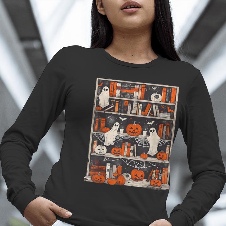 Cute Ghost Book Reading Books Lover Spooky Teacher Halloween Women Long Sleeve T-Shirt, funny gift Cute Ghost Book Reading Books Lover Spooky Teacher Halloween Women Long Sleeve T-Shirt, funny gift
