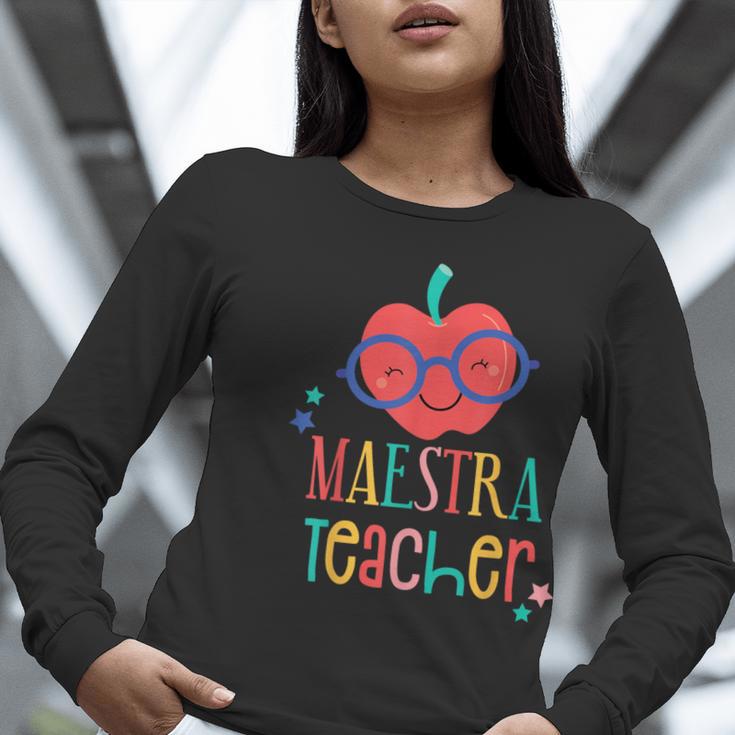 Cute Maestra Teacher Women Long Sleeve T-Shirt, funny gift