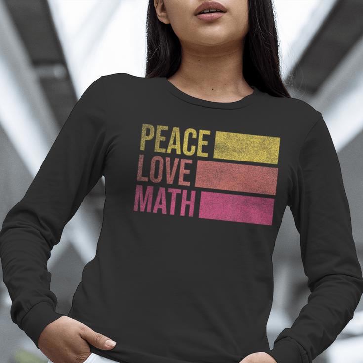 Cute Math Teacher Peace Love Math Women Long Sleeve T-Shirt, funny gift