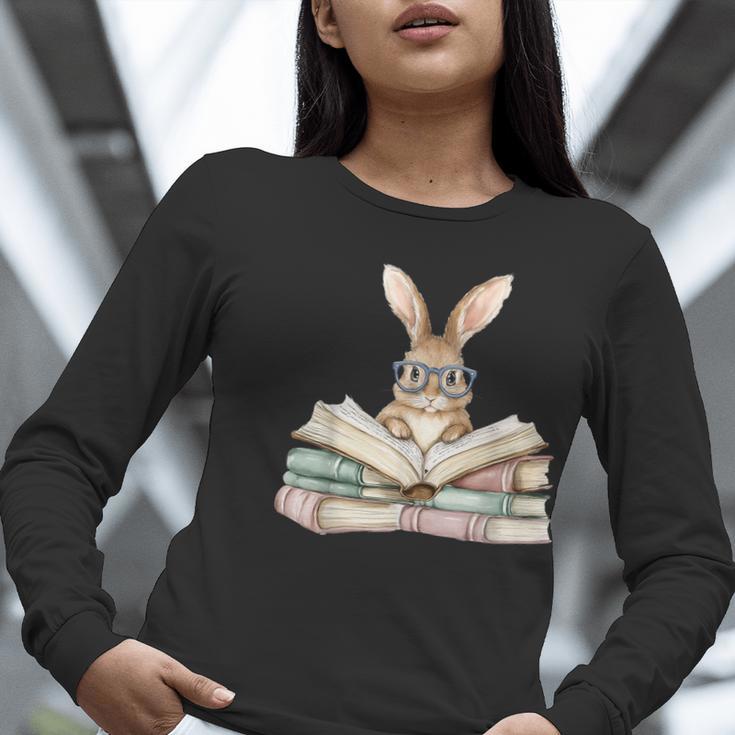 Cute Reading Bunny Glasses Books Bookworm Reader Teacher Women Long Sleeve T-Shirt, funny gift Cute Reading Bunny Glasses Books Bookworm Reader Teacher Women Long Sleeve T-Shirt, funny gift