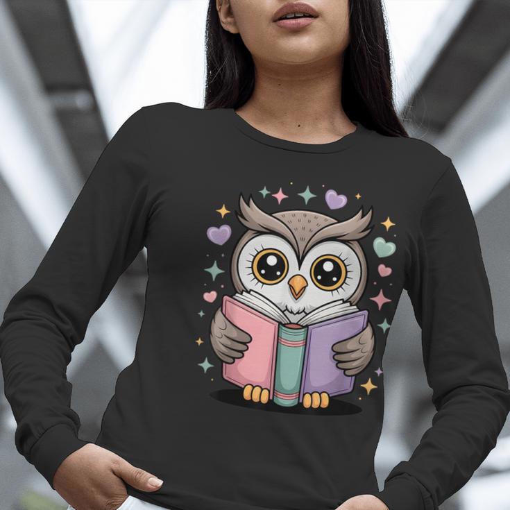 Cute Reading Owl Book Lover Teacher Librarian Bookworm Women Long Sleeve T-Shirt, funny gift Cute Reading Owl Book Lover Teacher Librarian Bookworm Women Long Sleeve T-Shirt, funny gift