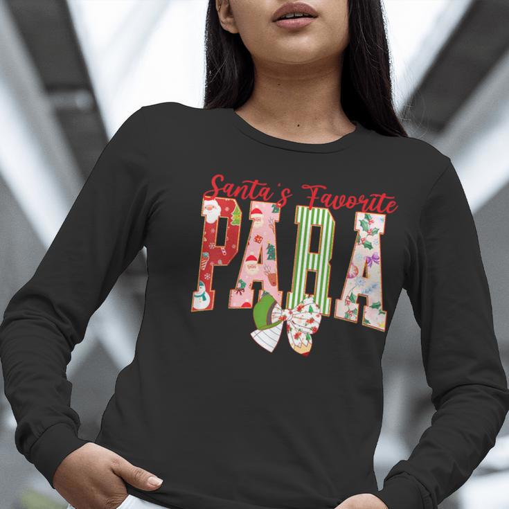 Cute Santas Favorite Para Christmas Paraprofessional Teacher Women Long Sleeve T-Shirt, funny gift Cute Santas Favorite Para Christmas Paraprofessional Teacher Women Long Sleeve T-Shirt, funny gift