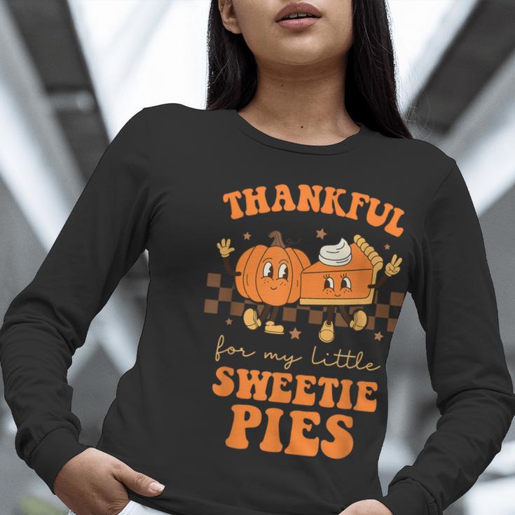 Cute Thanksgiving Teacher Thankful For My Sweetie Pies Mom Women Long Sleeve T-Shirt, funny gift
