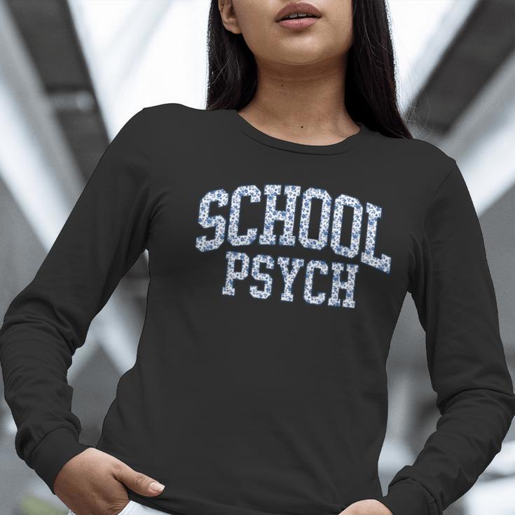 Cute Wildflower School Psych Teacher School Psychologist Women Long Sleeve T-Shirt, funny gift