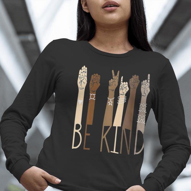 Deaf Be Kind Sign Language Hand Talking Teachers Interpreter Women Long Sleeve T-Shirt, funny gift Deaf Be Kind Sign Language Hand Talking Teachers Interpreter Women Long Sleeve T-Shirt, funny gift