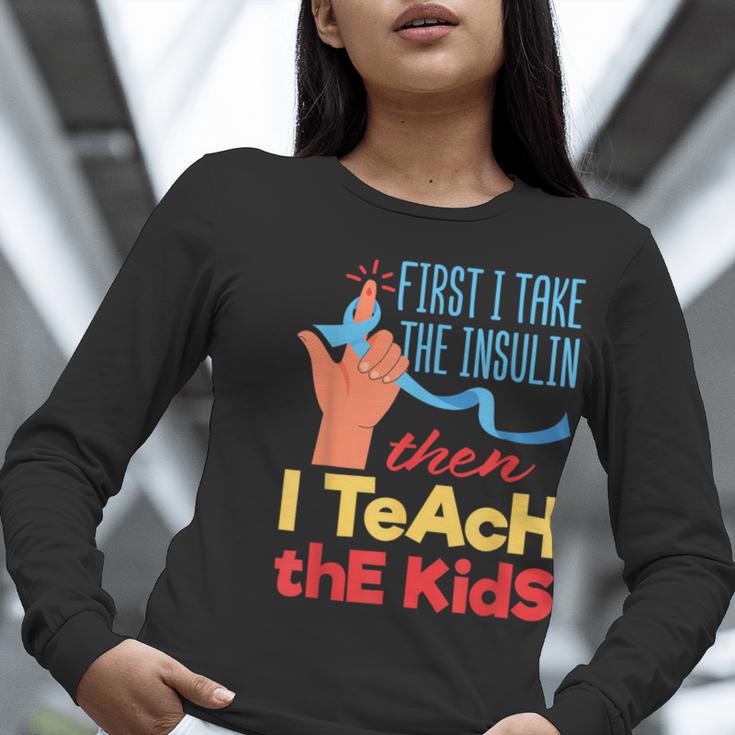 Diabetic Teacher Diabetes Awareness Insulin Blue Ribbon Women Long Sleeve T-Shirt, funny gift Diabetic Teacher Diabetes Awareness Insulin Blue Ribbon Women Long Sleeve T-Shirt, funny gift
