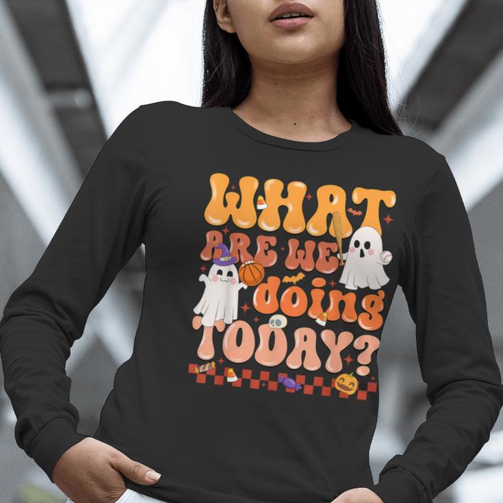 What Are We Doing Today Halloween PE Spooky Teacher Women Long Sleeve T-Shirt, Pe Teacher Shirts, funny gift
