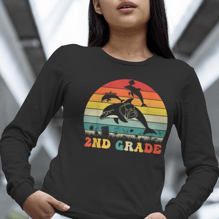 Dolphin Second Grade Back To School Teacher Student Women Long Sleeve T-Shirt, funny gift Dolphin Second Grade Back To School Teacher Student Women Long Sleeve T-Shirt, funny gift