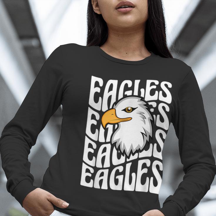 Eagles School Sports Fan Team Spirit Teacher Parent Student Women Long Sleeve T-Shirt, funny gift Eagles School Sports Fan Team Spirit Teacher Parent Student Women Long Sleeve T-Shirt, funny gift