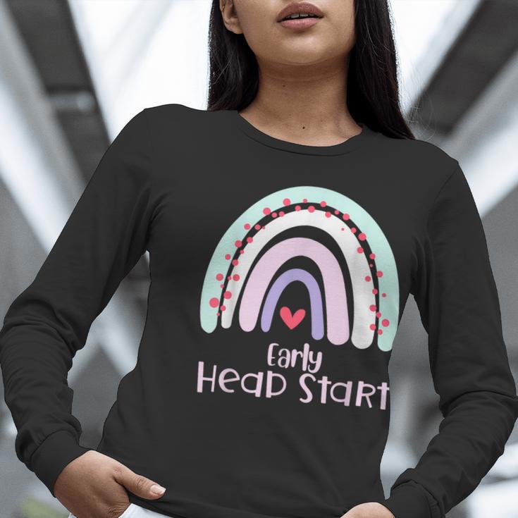 Early Headstart Cute Retro Rainbow Teachers Women Long Sleeve T-Shirt, funny gift