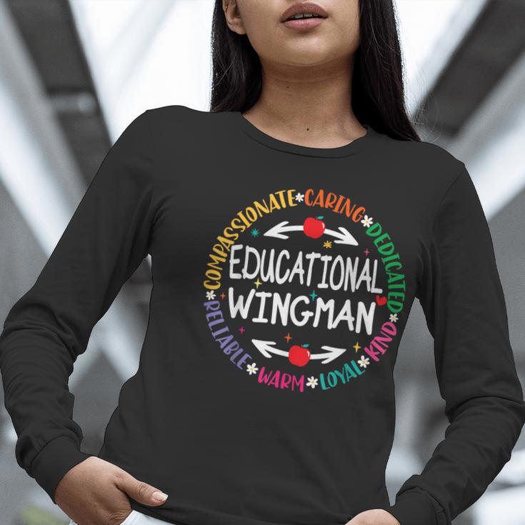 Educational Wingman Assistant Teaching a School Teacher Aide Women Long Sleeve T-Shirt, funny gift