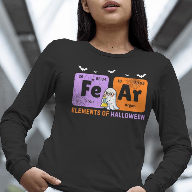 Elements Of Halloween Fear Periodically Chemistry Teacher Women Long Sleeve T-Shirt, funny gift Elements Of Halloween Fear Periodically Chemistry Teacher Women Long Sleeve T-Shirt, funny gift