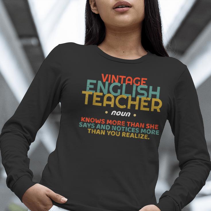 ENGLISH TEACHER Definition Vintage Tee T-Shirt Women Long Sleeve T-Shirt, English Teacher Shirts, funny gift
