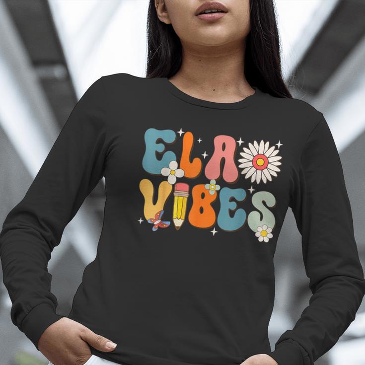 English Teacher Ela Vibes Teacher Kids First Day Of School Women Long Sleeve T-Shirt, English Teacher Shirts, funny gift