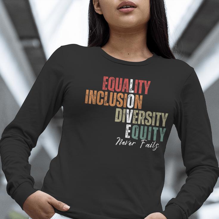 Equality Inclusion Diversity Equity Love Never Fails Teacher Women Long Sleeve T-Shirt, funny gift Equality Inclusion Diversity Equity Love Never Fails Teacher Women Long Sleeve T-Shirt, funny gift