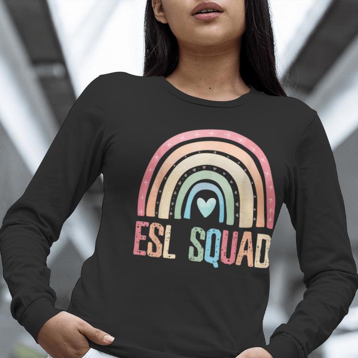 ESL Squad Teacher Crew Team Back To School English Rainbow Women Long Sleeve T-Shirt, Esl Teacher Shirts, English Teacher Shirts, funny gift ESL Squad Teacher Crew Team Back To School English Rainbow Women Long Sleeve T-Shirt, Esl Teacher Shirts, English Teacher Shirts, funny gift