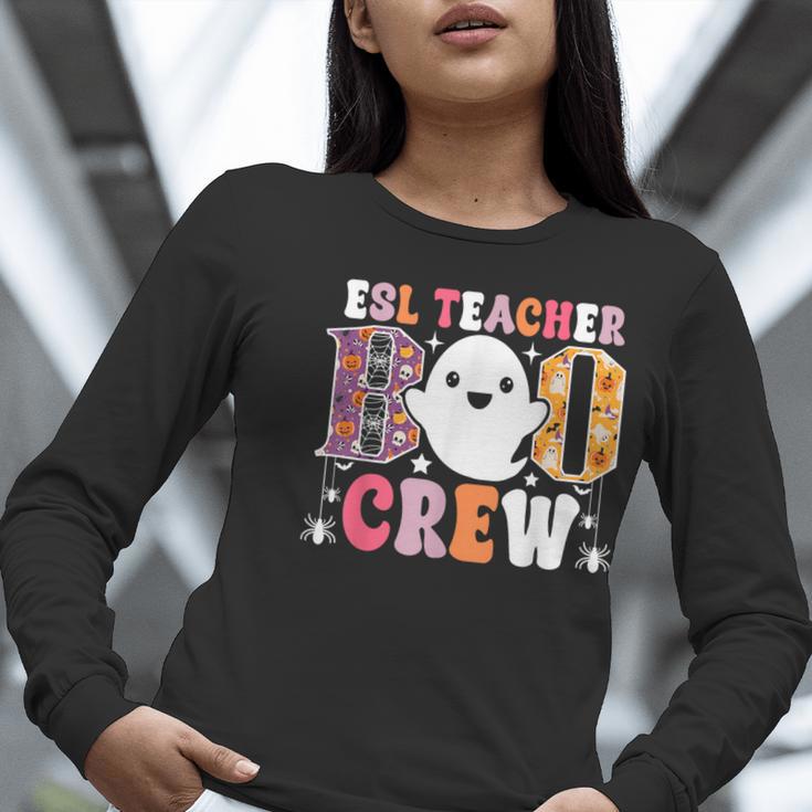 ESL Teacher Boo Crew Halloween Costume Women Long Sleeve T-Shirt, Esl Teacher Shirts, funny gift ESL Teacher Boo Crew Halloween Costume Women Long Sleeve T-Shirt, Esl Teacher Shirts, funny gift