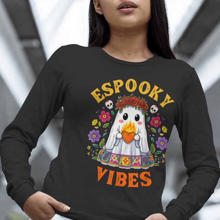 Espooky Vibes Spanish Mexican Halloween Ghost Teachers Women Long Sleeve T-Shirt, funny gift Espooky Vibes Spanish Mexican Halloween Ghost Teachers Women Long Sleeve T-Shirt, funny gift