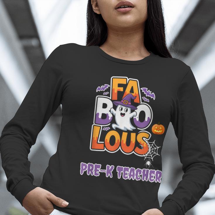Fabulous Pre-K Teacher Halloween Costume Classroom Outfit Women Long Sleeve T-Shirt, funny gift